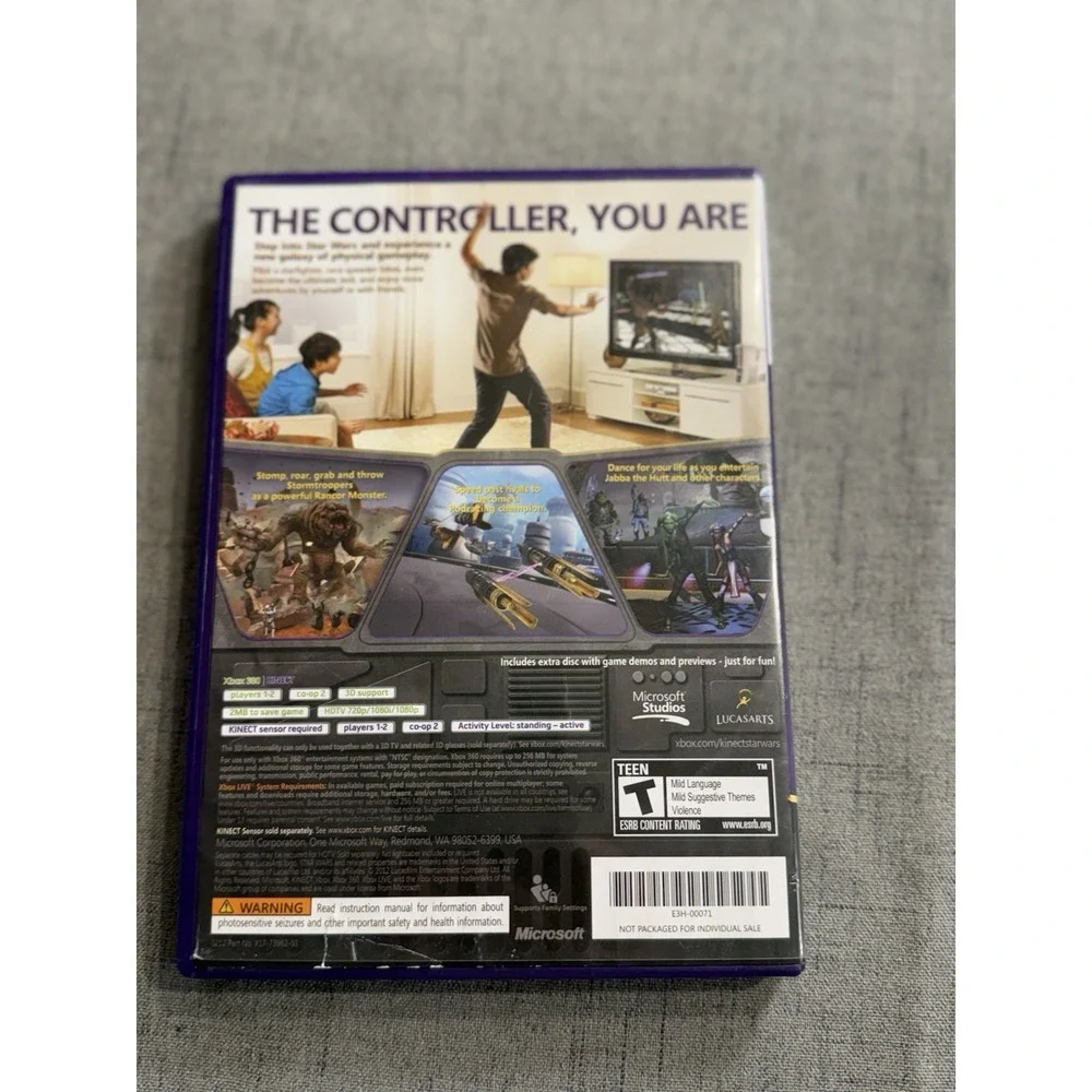 Star Wars - Microsoft Xbox 360 2012 Kinect With Manual and Demo Game Teen